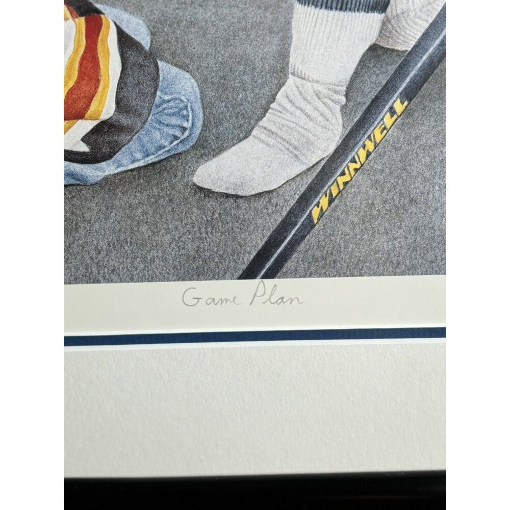 VTG John‎ Newby Game Plan Signed Framed Hockey Maple Leafs 17/45 Rare Art Print - Picture 4 of 16